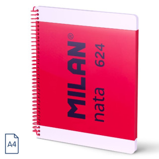 Milan Nata 624 Cuaderno Espiral Formato A4 Pautado 7mm - 80 Hojas de 95 gr/m2 - Microperforado