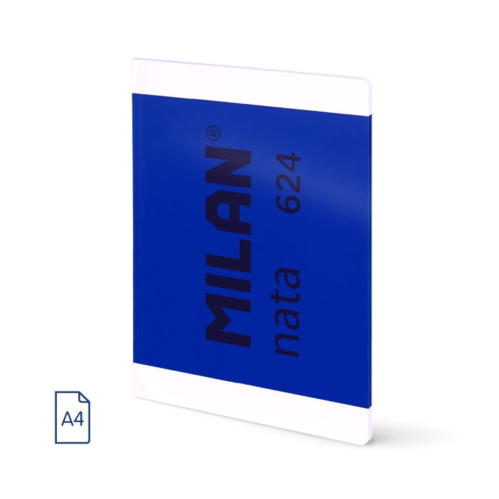 Milan Nata 624 Libreta Encolada Formato A4 Pautado 7mm - 48 Hojas de 95 gr/m2 - Microperforado - Color Azul
