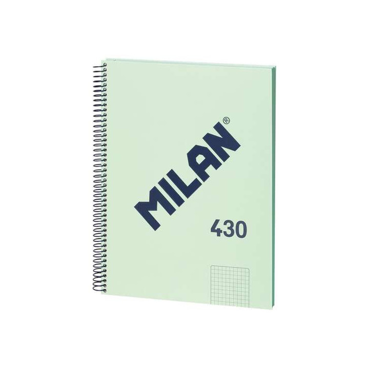Milan Serie 1918 Cuaderno Espiral Formato A4 Cuadricula 5x5mm - 80 Hojas de 95 gr/m2 - Microperforado