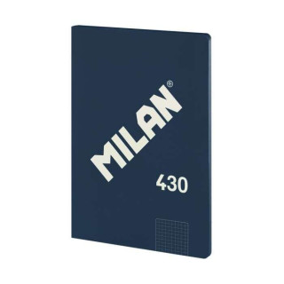 Milan Serie 1918 Libreta Encolada Formato A4 Cuadricula 5x5mm - 48 Hojas de 95 gr/m2 - Microperforado - Tapa Blanda - Color Azu