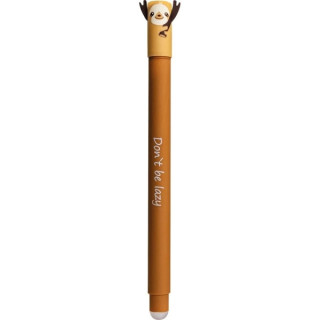 Eberhard Faber Animal Erase It! Boligrafo Borrable Tinta Gel Azul - Trazo 0.7mm - Tacto Soft - Diseño Perezoso