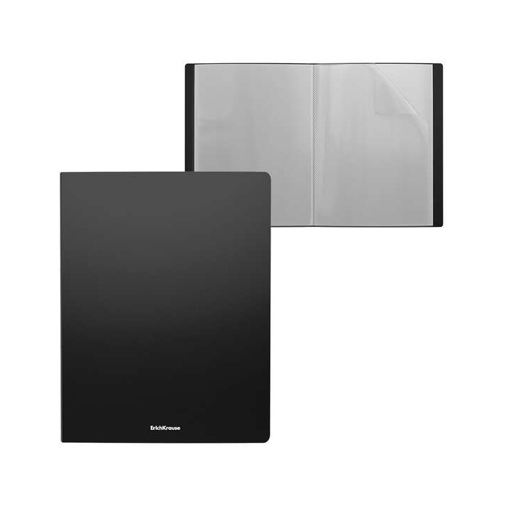 Erichkrause Matt Classic Carpeta con 20 Fundas - Tamaño A4 - Color Negro