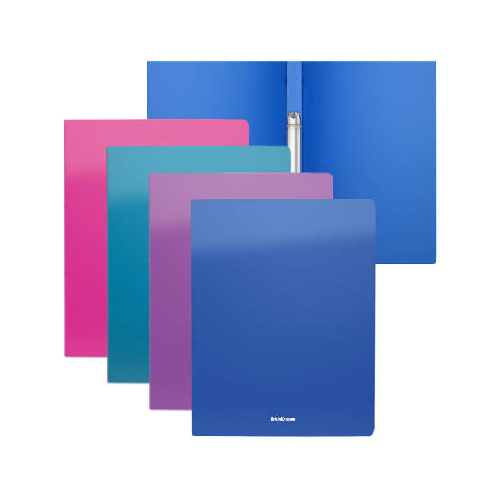 Erichkrause Pack de 4 Carpetas Anillas Matt Vivid - 2 Anillas de 24mm - Tamaño A4 - Colores Surtidos