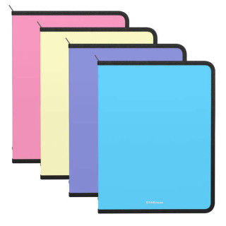 Erichkrause Matt Pastel Pack de 4 Carpetas con Cremallera  A4 - Para Organizar y Transportar Documentos - Colores Pastel Surtid