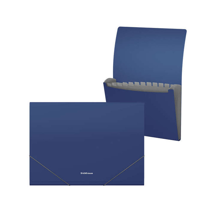Erichkrause Matt Classic Carpeta/Clasificador con 12 Fundas A4 - Acabado Mate - Color Azul