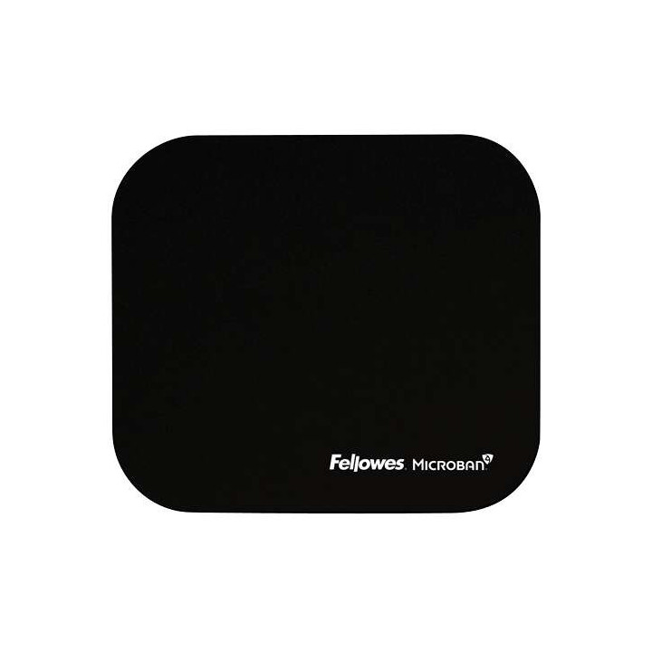 Fellowes Alfombrilla para Raton con Microban - Proteccion Antibacteriana - Base de Goma - 23.2x19.9cm - Color Negro