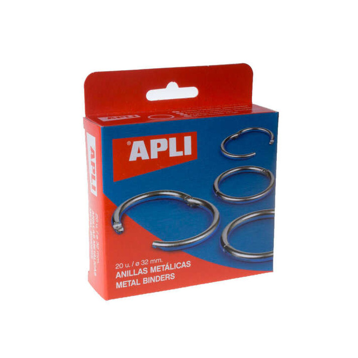 Apli Pack de 20 Anillas Metalicas Articuladas Ø32 mm