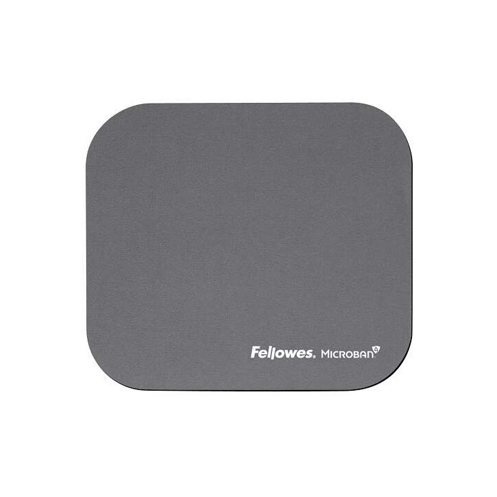 Fellowes Alfombrilla para Raton con Microban - Proteccion Antibacteriana - Base de Goma - 23.2x19.9cm - Color Gris