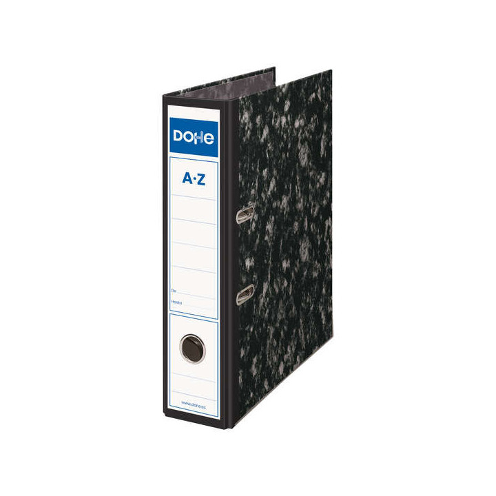 Dohe Archinovo Archivador de Palanca con Rado - Carton - Formato Folio - Lomo Ancho - Cantoneras Metalicas - Color Negro Jaspea