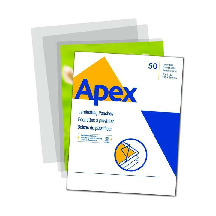 Fellowes Apex Pack de 100 Fundas para Plastificar A3 - 125 Micras - Acabado Alta Calidad - Transparente