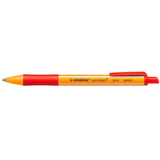 Stabilo Pointball Boligrafo Retractil - Punta de 1mm - Tinta con Base de Aceite - Recargable - 79% Plastico Reciclado - Grip An