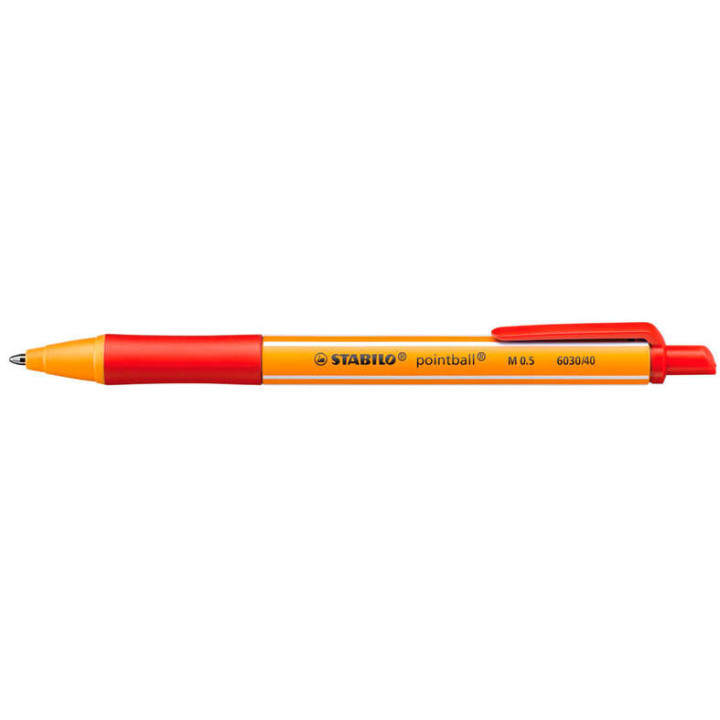 Stabilo Pointball Boligrafo Retractil - Punta de 1mm - Tinta con Base de Aceite - Recargable - 79% Plastico Reciclado - Grip An