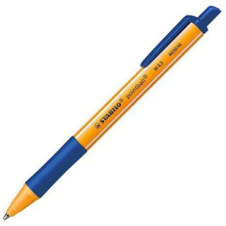 Stabilo Pointball Boligrafo Retractil - Punta de 1mm - Tinta con Base de Aceite - Recargable - 79% Plastico Reciclado - Grip An