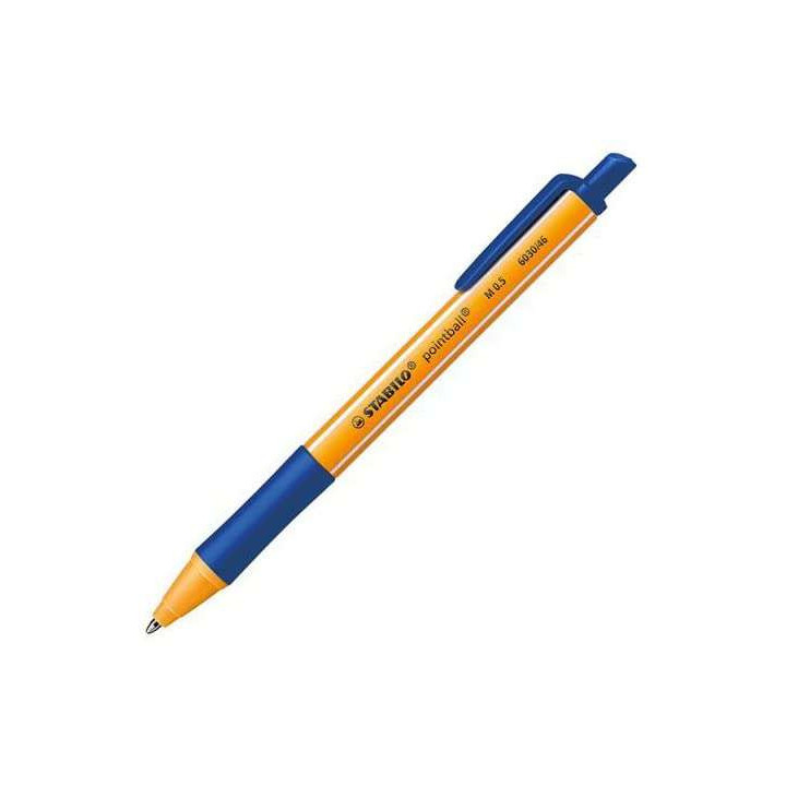 Stabilo Pointball Boligrafo Retractil - Punta de 1mm - Tinta con Base de Aceite - Recargable - 79% Plastico Reciclado - Grip An