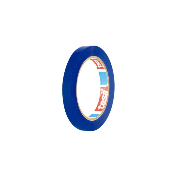 Tesa 60404 Cinta de Embalar Premium 12mm x 66 Metros - Fabricado en SPVC - Adhesivo de Caucho Natural - Color Azul