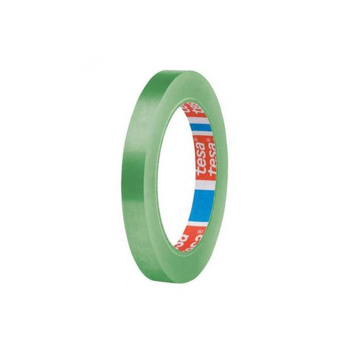 Tesa 60404 Cinta de Embalar Premium 12mm x 66 Metros - Fabricado en SPVC - Adhesivo de Caucho Natural - Color Verde