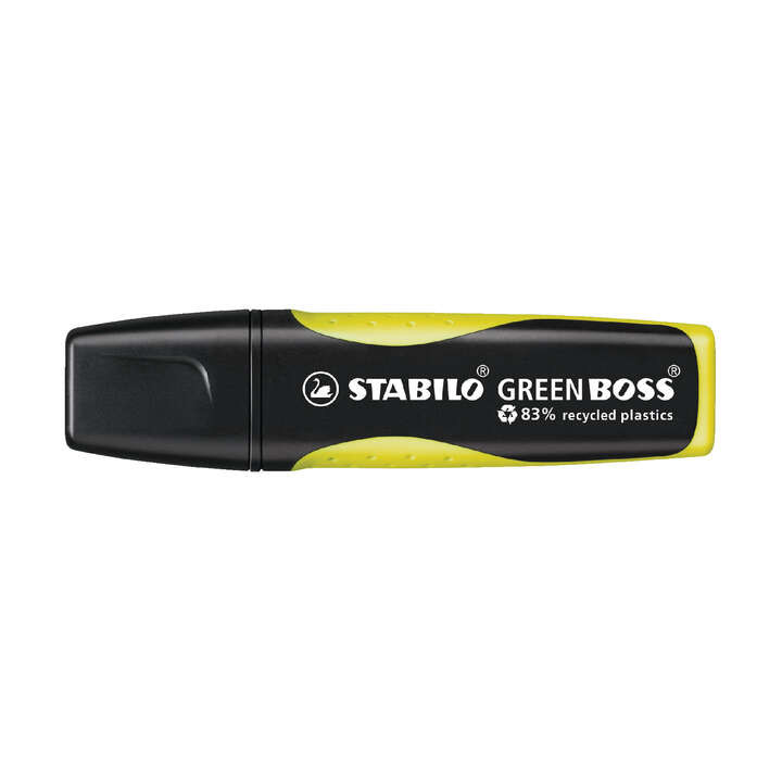 Stabilo Green Boss Marcador Fluorescente - Fabricado con un 83% de Plastico Reciclado - Trazo entre 2 y 5mm - Recargable - Colo