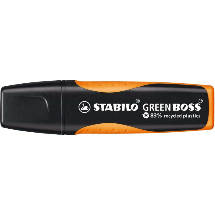 Stabilo Green Boss Marcador Fluorescente - Fabricado con un 83% de Plastico Reciclado - Trazo entre 2 y 5mm - Recargable - Colo