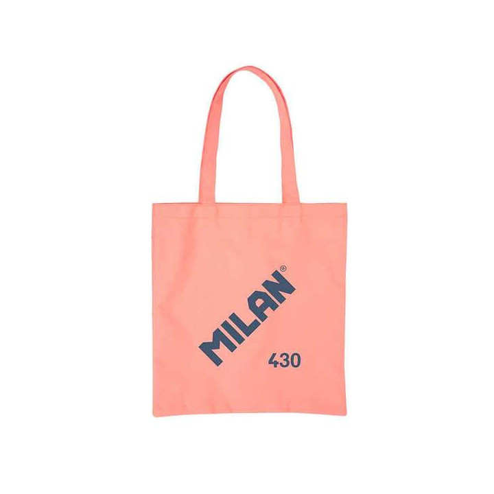 Milan Coleccion 430 Tote Bag Bolsa de Tela - Tamaño  50x38x41cm - Asa Larga 27cm - Tejido 'ripstop' - Color Rosa