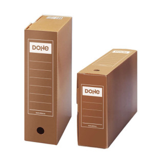 Dohe Caja de Archivo Definitivo Polipropileno Acanalado Lomo 115mm - Tamaño Folio Prolongado - Utilizable en Horizontal y Vert