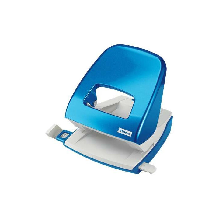 Petrus 62 WOW Taladro Perforador - Hasta 30 Hojas - Marcas de Formato - Punzones 5.5mm - Color Azul