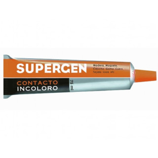 Supergen Contacto Pegamento Incoloro 75ml - Secado Rapido - No Contiene Tolueno - Resistencia al Envejecimiento y a los Rayos U