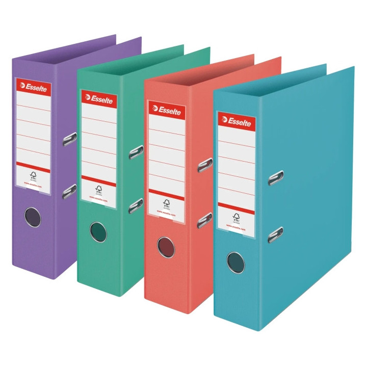 Esselte Colour'Breeze Pack de 10 Archivadores de Palanca A4 - Lomo 75mm - Ollao y Rado - Capacidad para 500 Hojas - Colores Sur