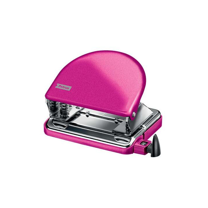 Petrus 52 WOW Taladro Perforador Clasico Metalico - Hasta 20 Hojas - Marcas de Formato - Facil Vaciado - Punzones 5.5mm - Color