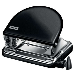 Petrus 52 WOW Taladro Perforador Clasico Metalico - Hasta 20 Hojas - Marcas de Formato - Facil Vaciado - Punzones 5.5mm - Color