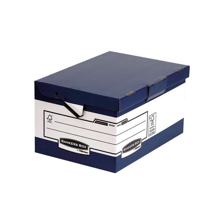 Fellowes Bankers Box Ergo-Stor Maxi Contenedor de Archivos con Asas Ergonomicas - Tapa Fija - Montaje Automatico Fastfold - Car