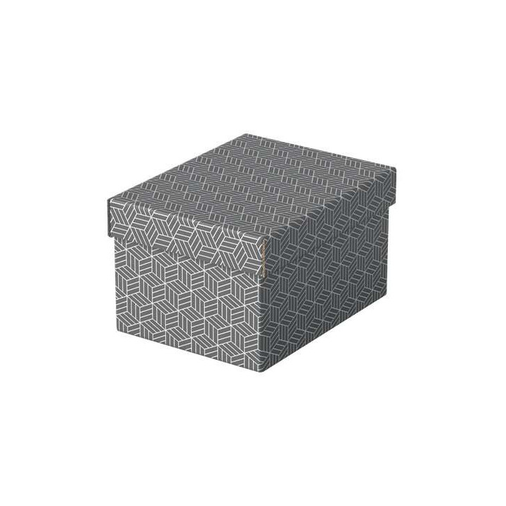 Esselte Pack de 3 Cajas Pequeñas de Almacenamiento con Tapa 200x150x255mm - Carton 100% Reciclado y Reciclable - Diseño Gris