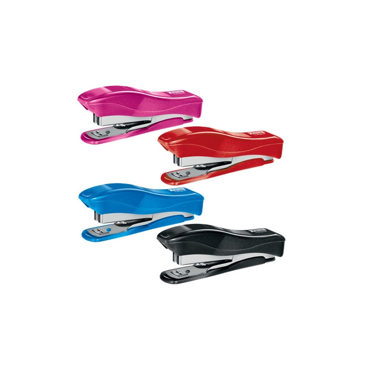 Petrus 200 Liliput WOW Grapadora + 1 Caja de 1.000 Grapas 23/6 - Hasta 12 Hojas - Grapas 23/6 - Grapado Cerrado y Clavado - Col