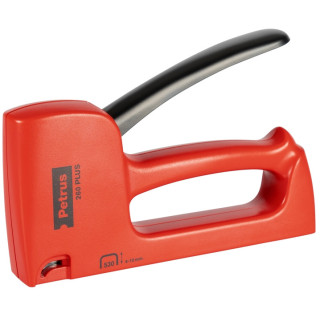 Petrus 260 Plus Clavadora/Grapadora - Para Grapas 530/4-10mm - Carga Posterior - Sistema de Bloqueo de Palanca - Color Rojo