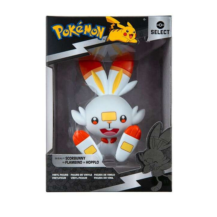 Jazwares Pokemon Scorbunny - Figura de Coleccion - Altura 10cm aprox. - Fabricada en Vinilo