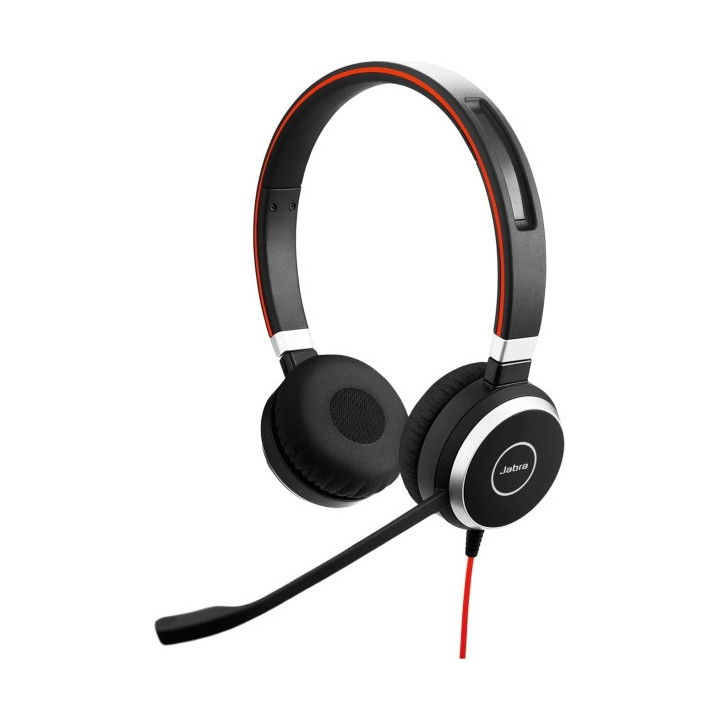 Jabra Evolve 40 MS Auriculares con Microfono USB/3.5mm - Cancelacion Pasiva de Ruido - Diadema Ajustable - Controles en Cable -