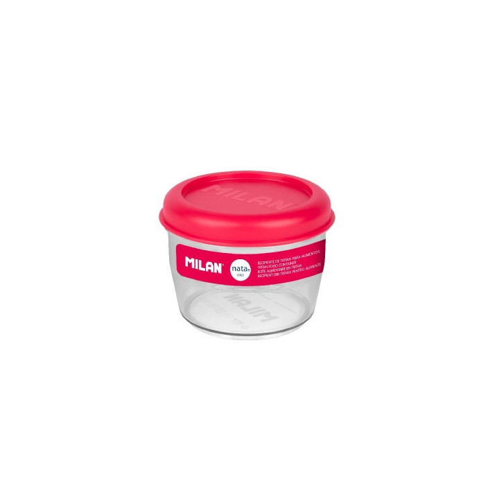 Milan Coleccion Nata 624 Fiambrera Hermetica de Tritan Redonda 0.5L - Apta para Microondas