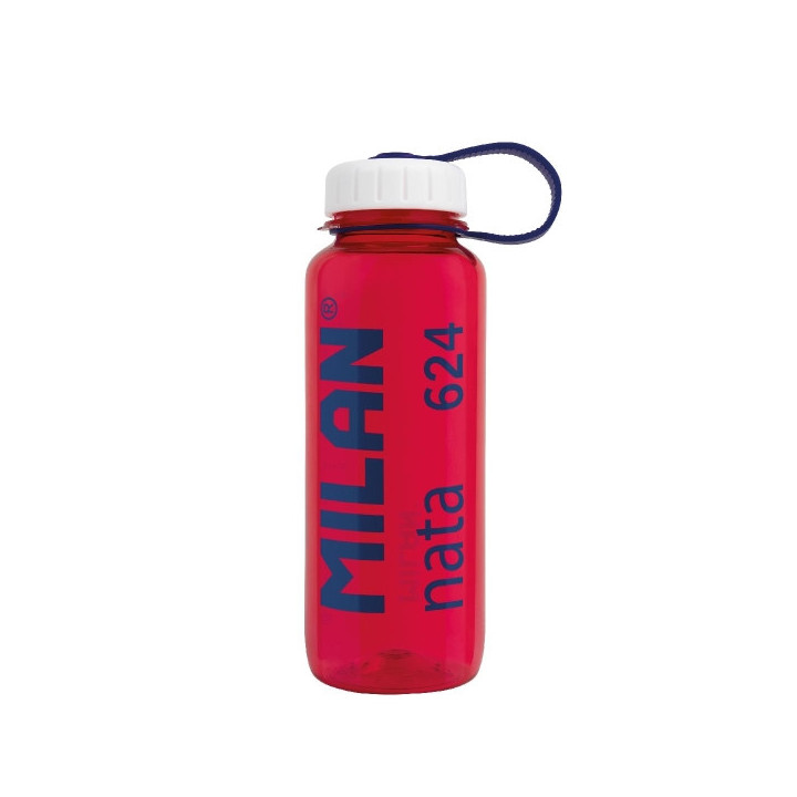 Milan Nata® 624 Botella de Tritan 0.65L - Muy Ligera - Dosificador Extraíble - Escala de Medida - Libre de BPA - Rosa Transpa