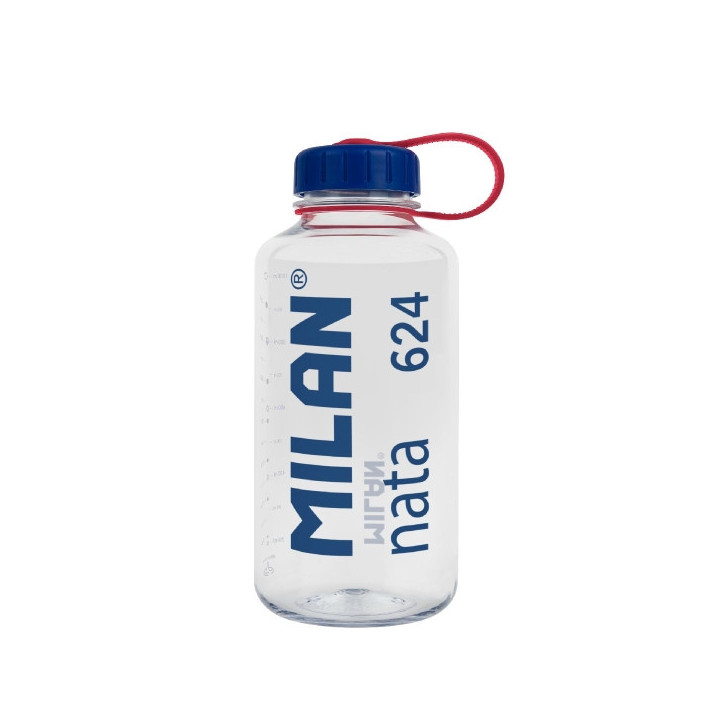 Milan Nata® 624 Botella de Tritan 1L - Muy Ligera - Dosificador Extraíble - Escala de Medida - Libre de BPA - Transparente7Az