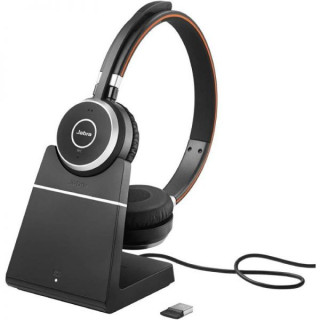 Jabra Evolve 65 SE Stereo UC Auriculares con Microfono Bluetooth + Soporte de Carga USB-A - Cancelacion de Ruido - Autonomia ha