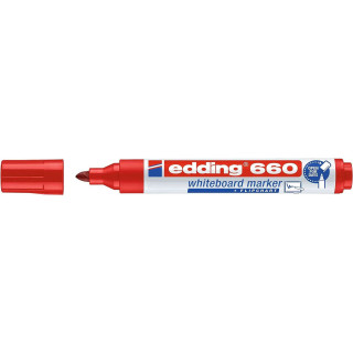 Edding 660 Rotulador para Pizarra Blanca - Punta Redonda - Trazo entre 1.5 y 3 mm. - Tinta Pigmentada - Recargable - Borrable e