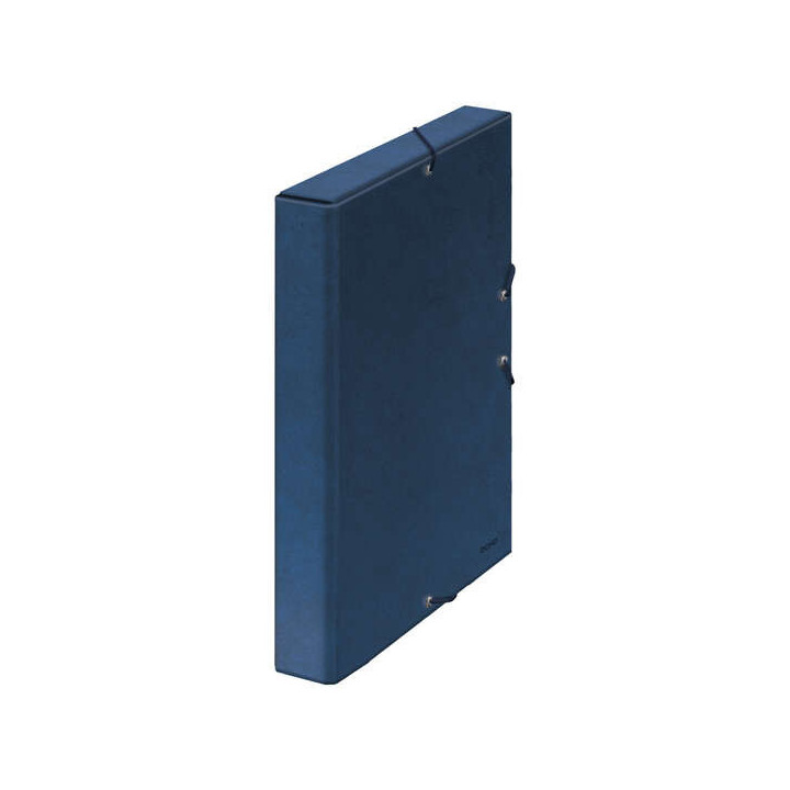 Dohe Caja para Proyectos Lomo 3cm - Carton Forrado con Papel Impreso y Plastificado - Cierre con Gomas - Color Azul