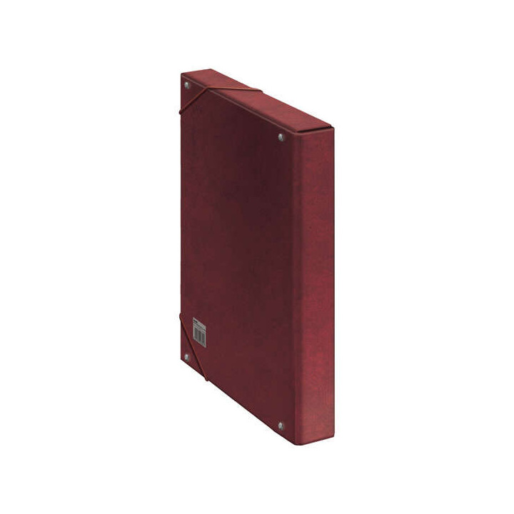 Dohe Caja para Proyectos Lomo 3cm - Carton Forrado con Papel Impreso y Plastificado - Cierre con Gomas - Color Rojo