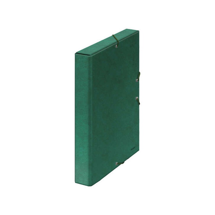 Dohe Caja para Proyectos Lomo 3cm - Carton Forrado con Papel Impreso y Plastificado - Cierre con Gomas - Color Verde