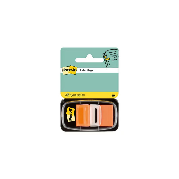 Post-it Index Dispensador con 50 Marcadores Reposicionables 25.4 x 43.2mm - Adherencia Firme - Para Marcar