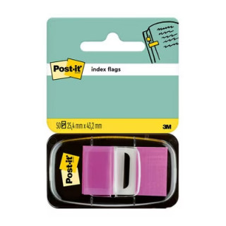 Post-it Index Dispensador con 50 Marcadores Reposicionables 25.4 x 43.2mm - Adherencia Firme - Para Marcar