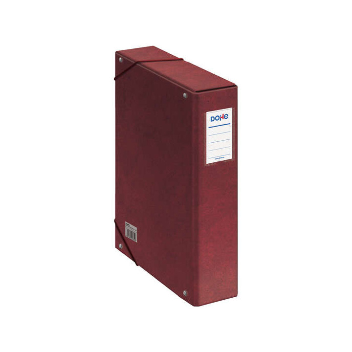 Dohe Caja para Proyectos Lomo 7cm - Carton Forrado con Papel Impreso y Plastificado - Cierre con Gomas - Color Rojo