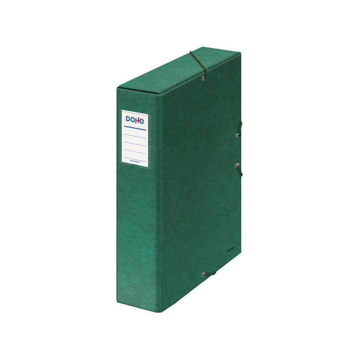 Dohe Caja para Proyectos Lomo 7cm - Carton Forrado con Papel Impreso y Plastificado - Cierre con Gomas - Color Verde