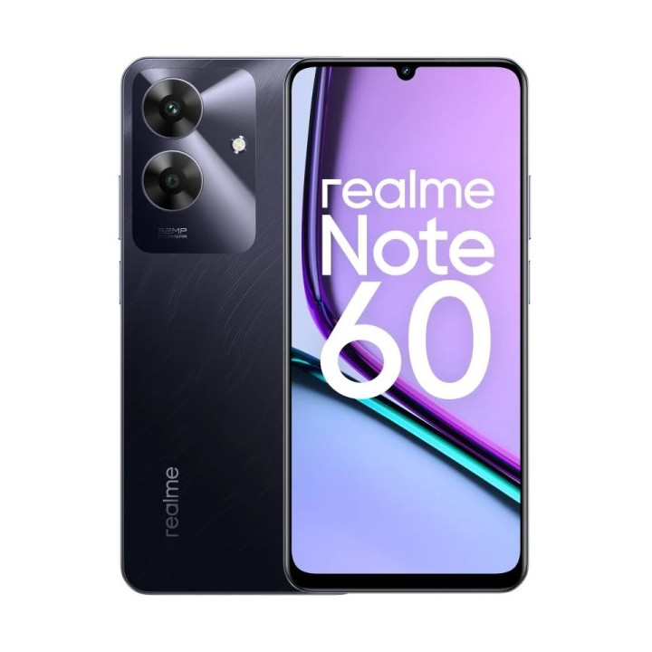 Realme Note 60 Smartphone Pantalla 6.75" - 6GB - 128GB - Camara 32MP - Bateria 5000mAh - Color Negro