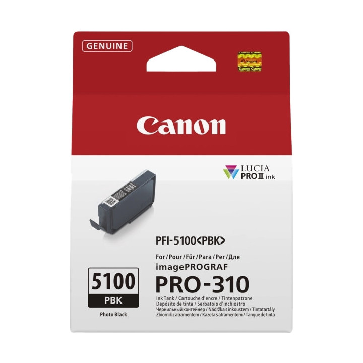 Canon PFI5100 Negro Photo Cartucho de Tinta Original - PFI5100PBK/6952C001