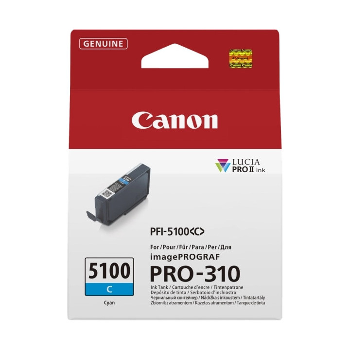 Canon PFI5100 Cyan Cartucho de Tinta Original - PFI5100C/6953C001